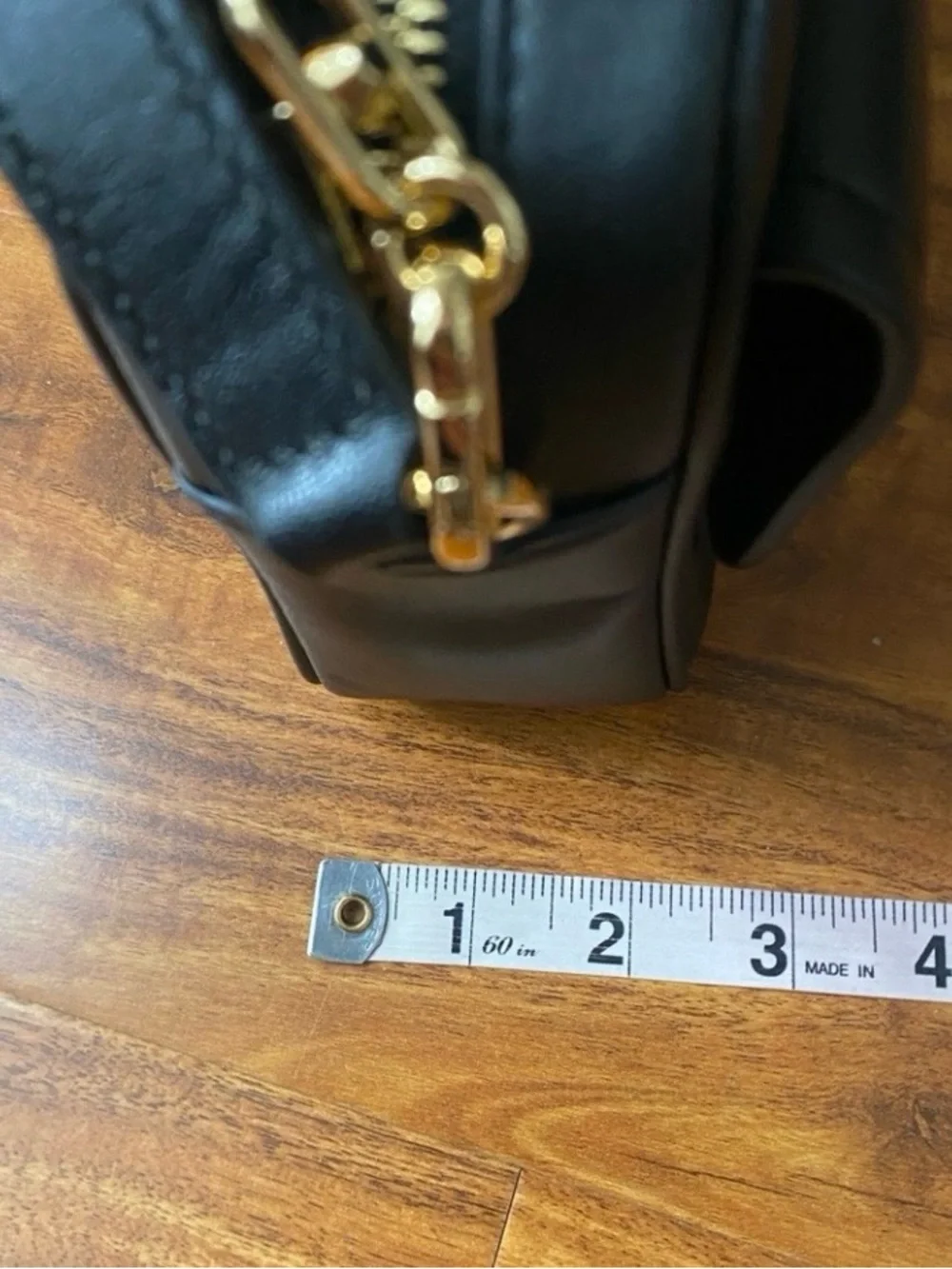 Michael Kors Women's Black Leather Gold Logo Parker Camera Crossbody Bag Classic